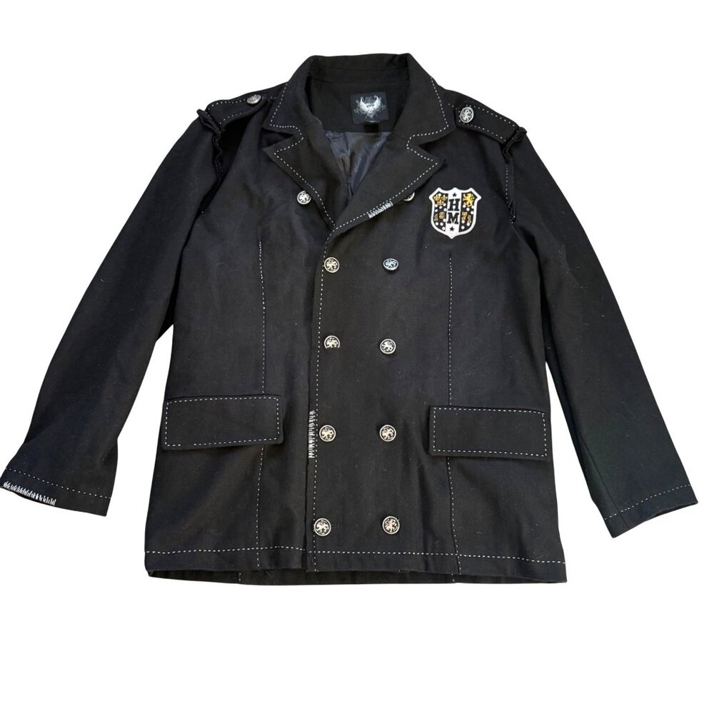 Hama Men's Trench Coat Jacket 2XL Wool Blend Double Breasted Military Vintage